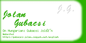 jolan gubacsi business card